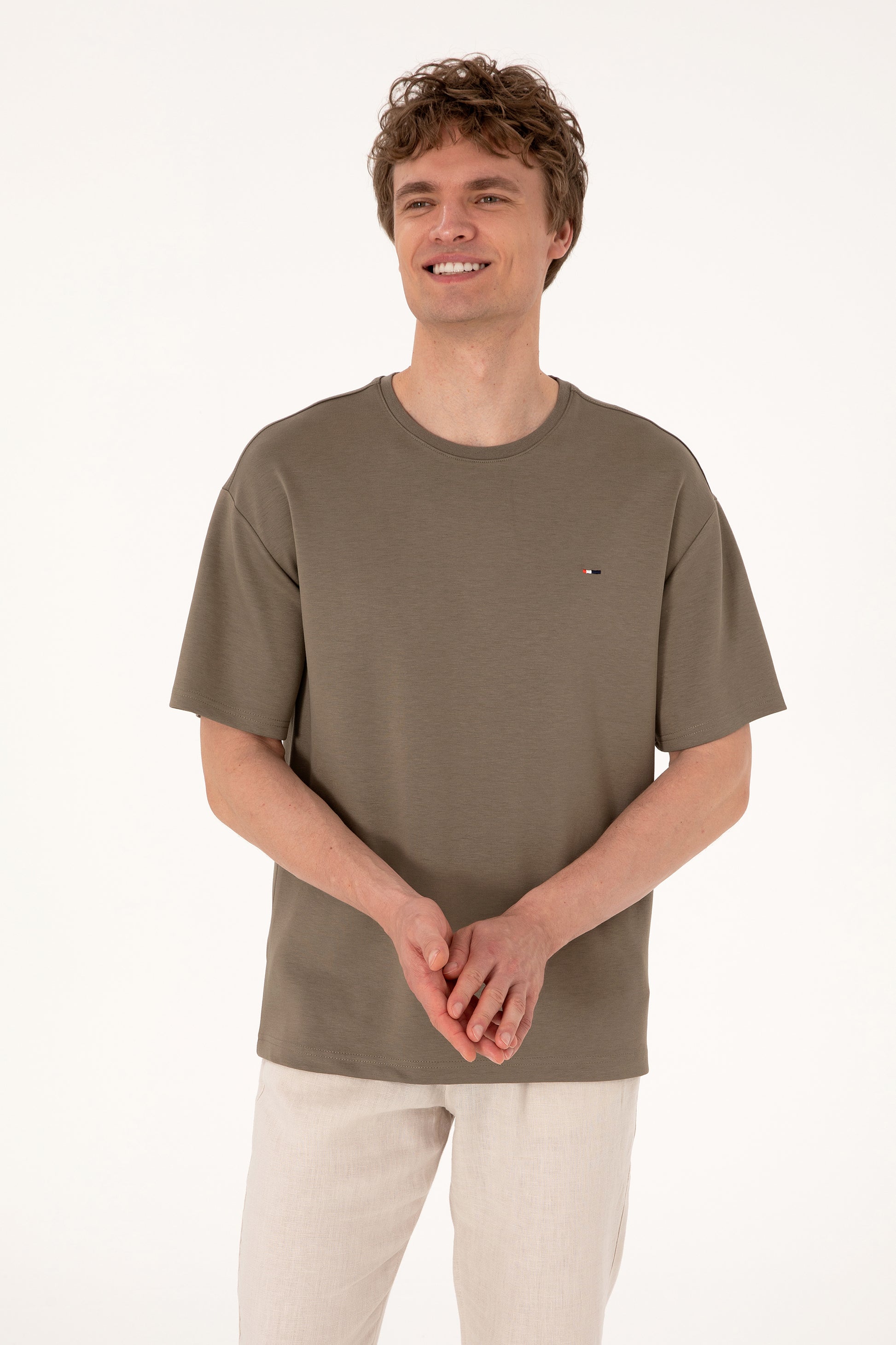Men's Comfort Fit Crew Neck Mink T-Shirt