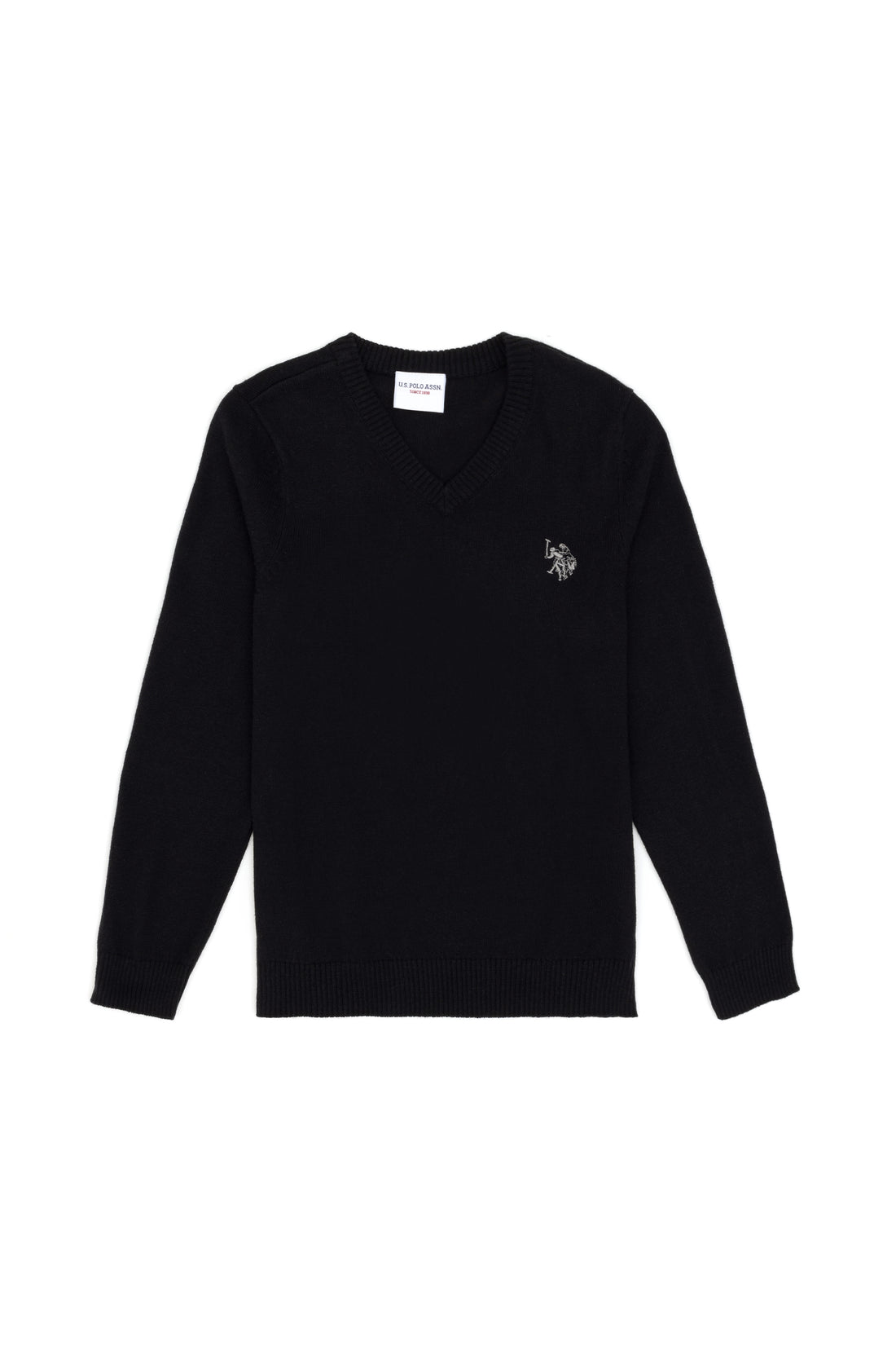 Boys' Black Basic V Neck Sweater