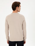 Men's Regular Fit Crew Neck Stone Sweatshirt