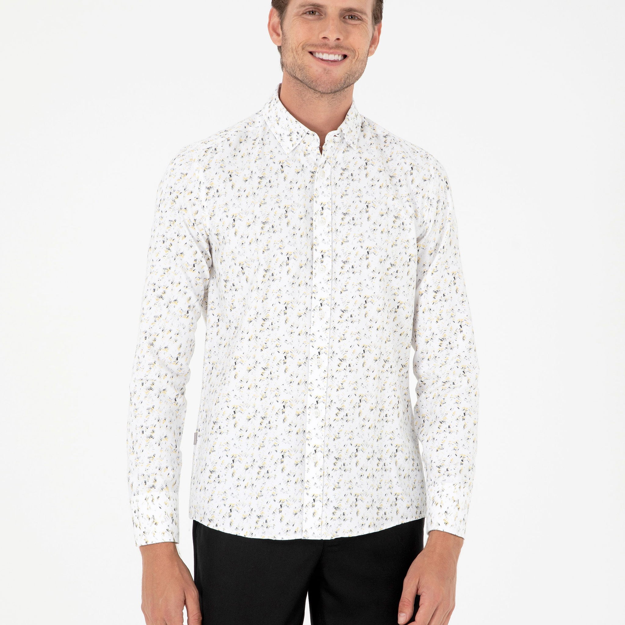 Grey Slim Fit Long Sleeve Shirt