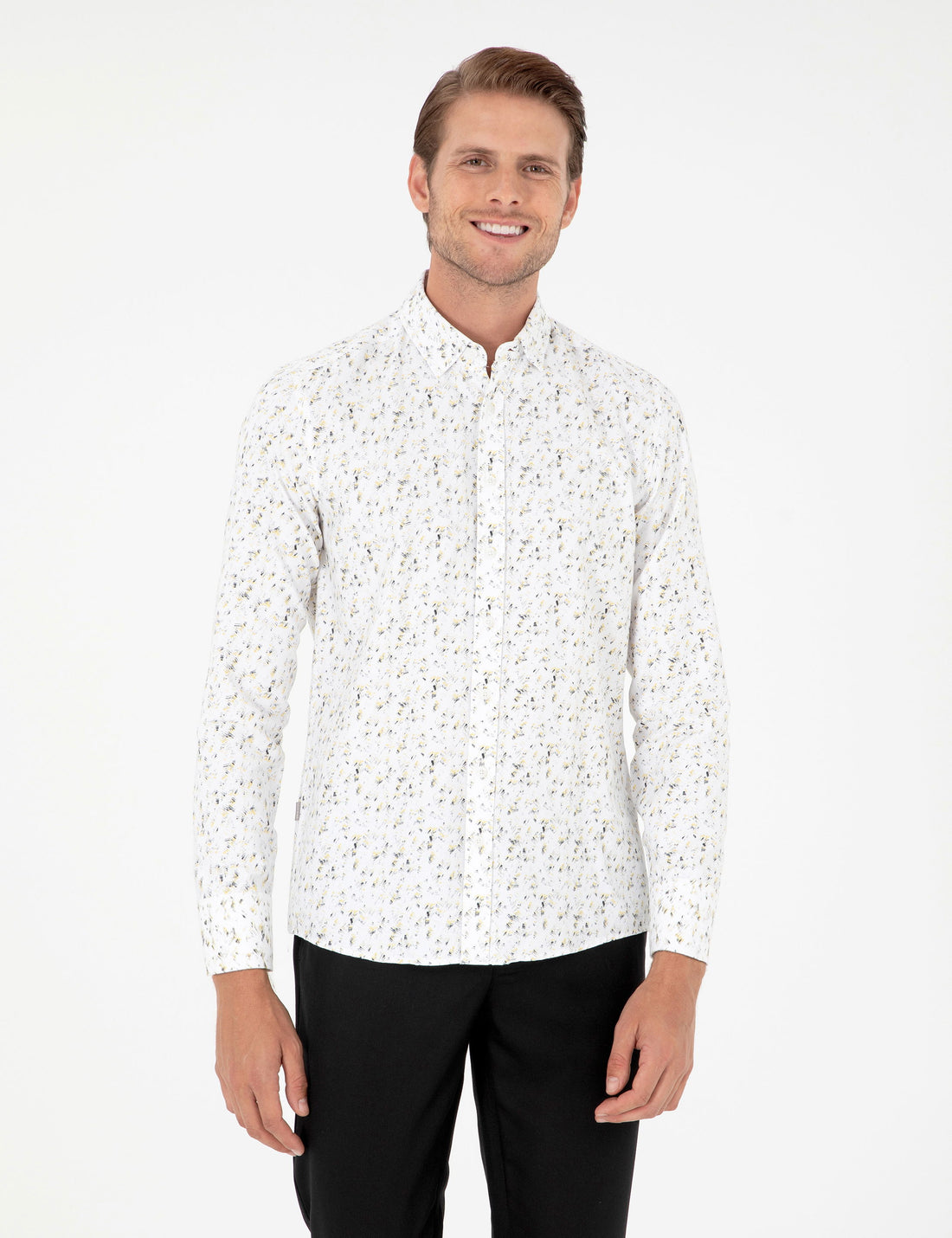 Grey Slim Fit Long Sleeve Shirt