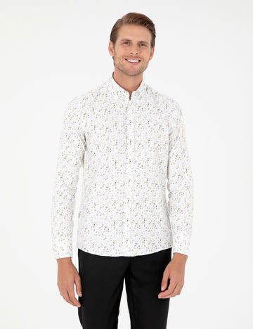 Grey Slim Fit Long Sleeve Shirt
