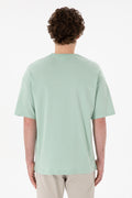 Men's Oversize Fit Crew Neck Water Green T-shirt