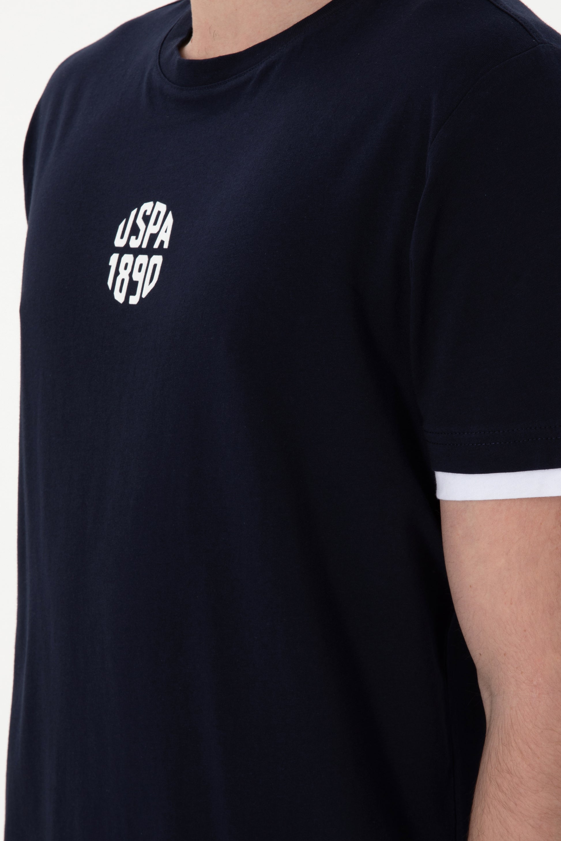 Men's Regular Fit Crew Neck Navy T-Shirt