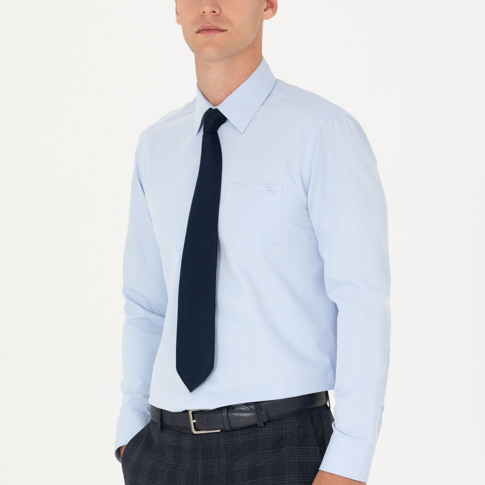 Light Blue Regular Fit Long Sleeve Basic Shirt