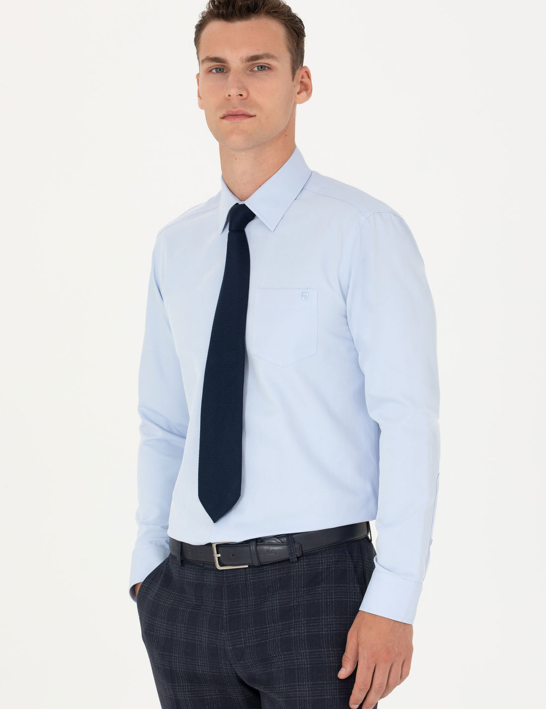 Light Blue Regular Fit Long Sleeve Basic Shirt
