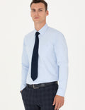 Light Blue Regular Fit Long Sleeve Basic Shirt