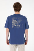 Men's Oversize Fit Crew Neck Light Navy T-Shirt