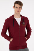 Men's Burgundy Knitted Cardigan