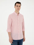 Pink Slim Fit Long Sleeve Shirt