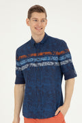 Men's Navy Blue Long Sleeve Shirt