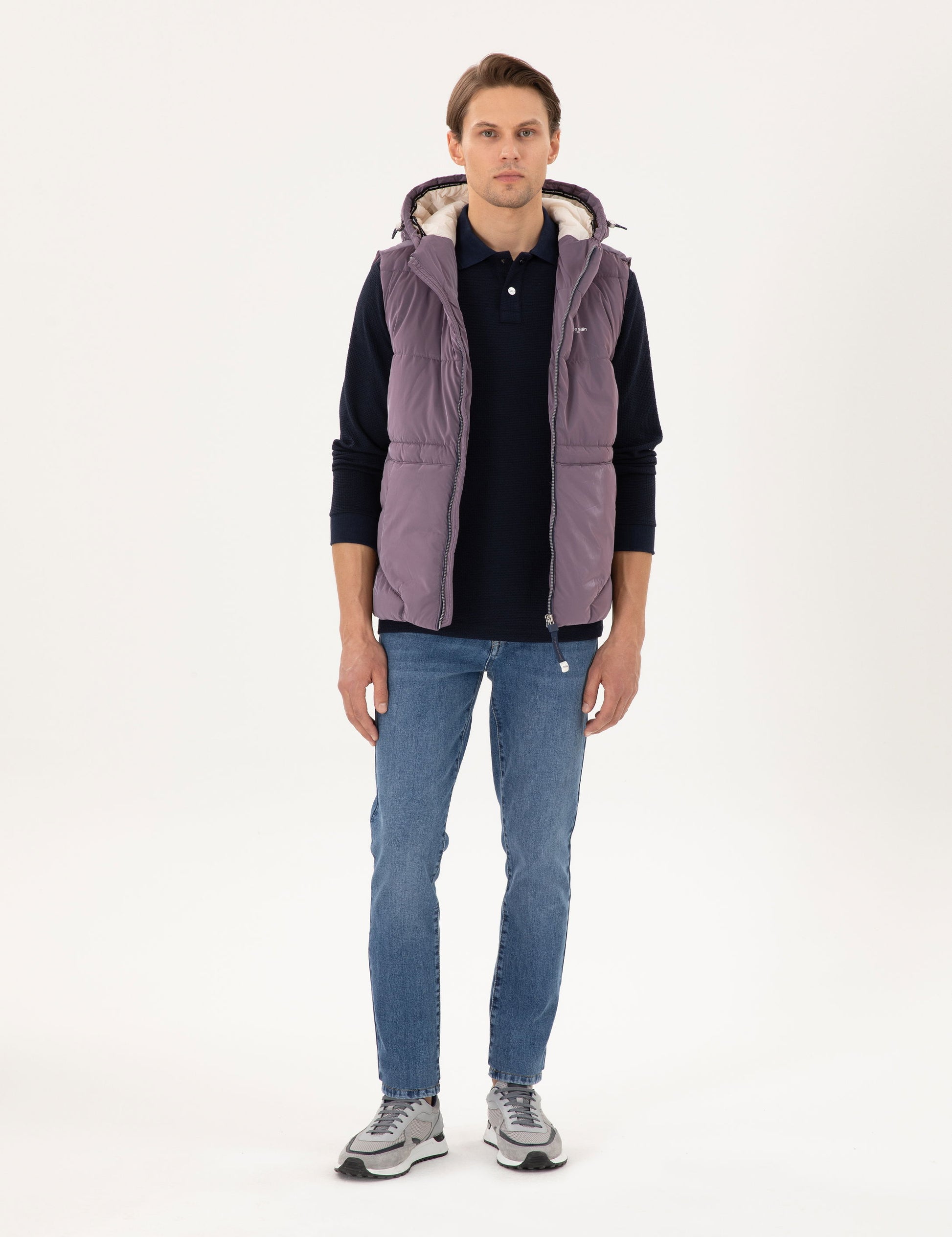 Purple Hooded Inflatable Warm Vest