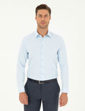 Light Blue Slim Fit Chunky Long Sleeve Shirt