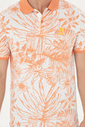 Men's Regular Fit Polo Neck Salmon T-Shirt