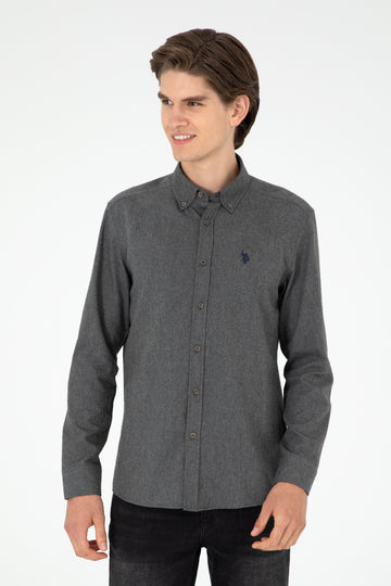 Men's Anthracite Long Sleeve Basic Shirt