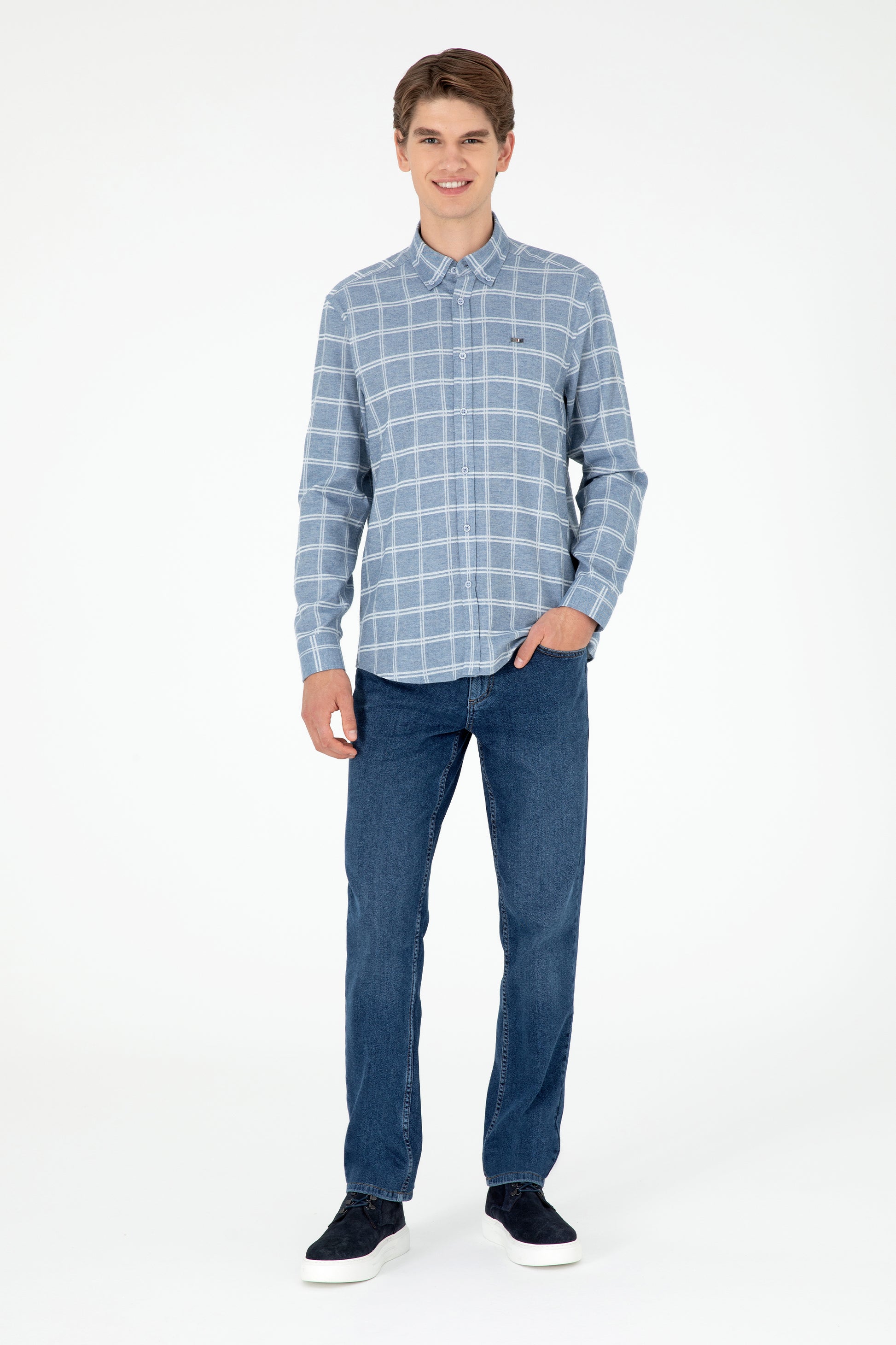 Men's Light Blue Long Sleeve Shirt