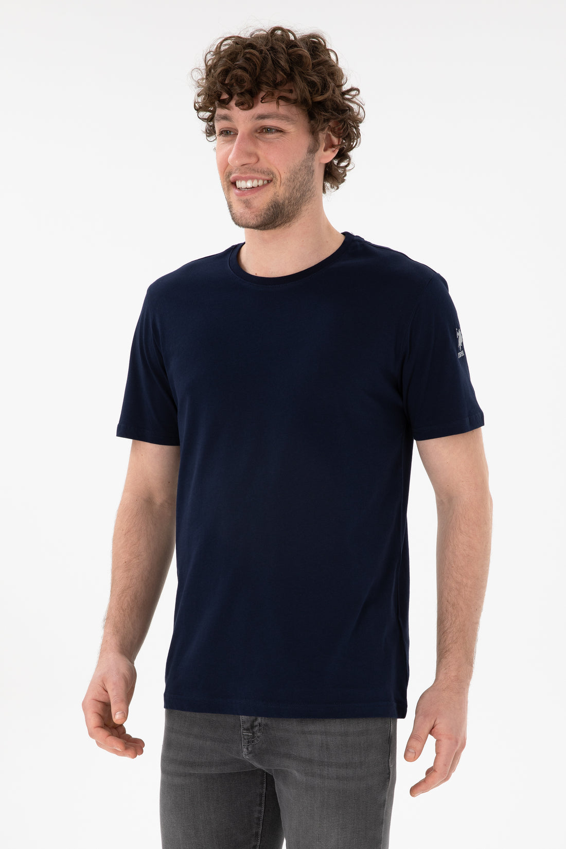Men's Regular Fit Crew Neck Navy Basic T-Shirt