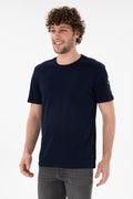 Men's Regular Fit Crew Neck Navy Basic T-Shirt