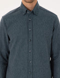 Green Regular Fit Long Sleeve Oxford Shirt
