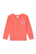 Girls' Pomegranate Flower Crew Neck Basic Sweatshirt