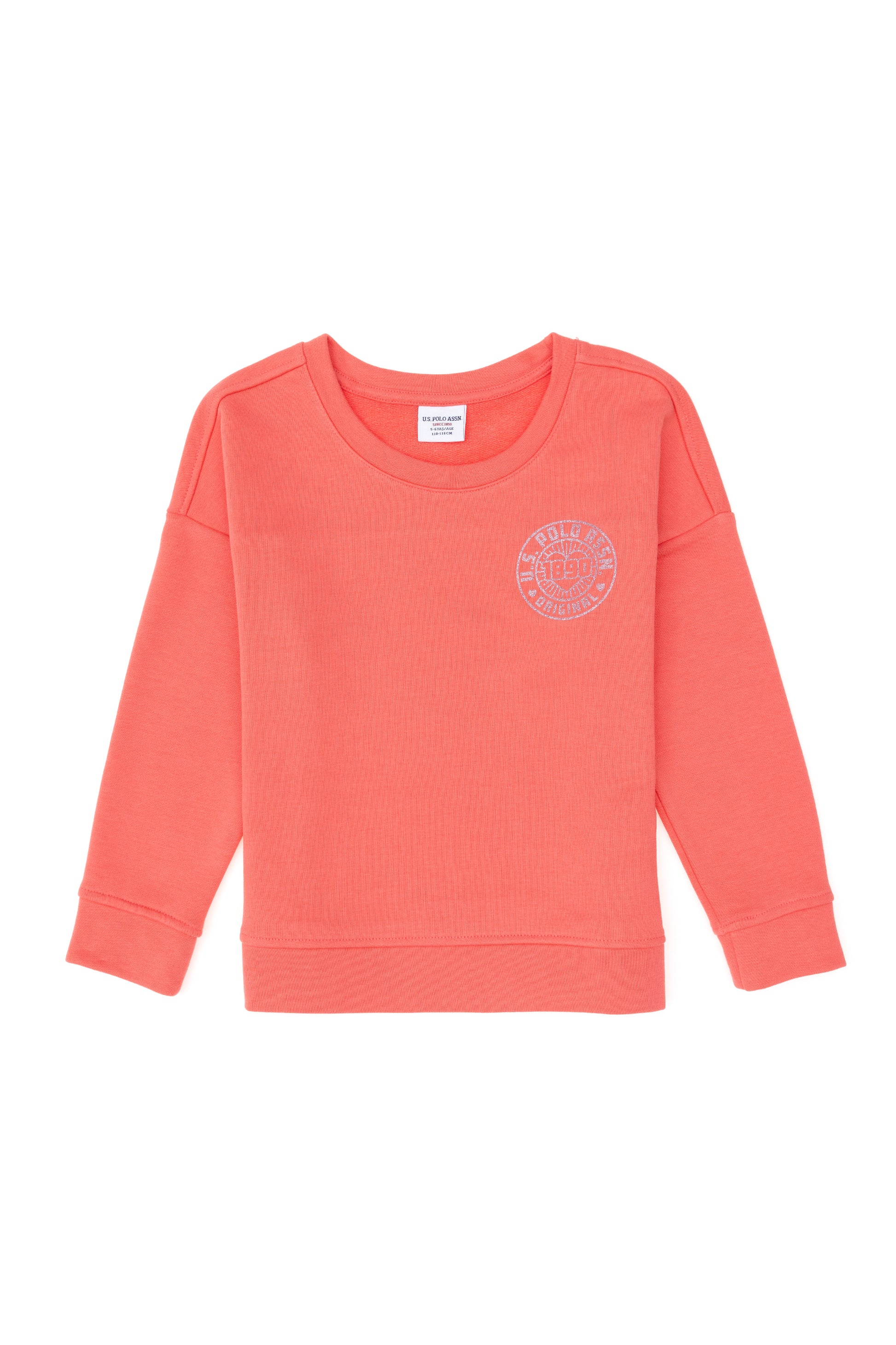 Girls' Pomegranate Flower Crew Neck Basic Sweatshirt