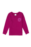 Girls' Fuchsia Crew Neck Basic Sweatshirt