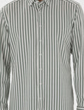 Khaki Regular Fit Striped Long Sleeve Shirt