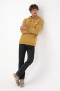 Erkek Regular Fit Kapüşonlu Hardal Basic Sweatshirt