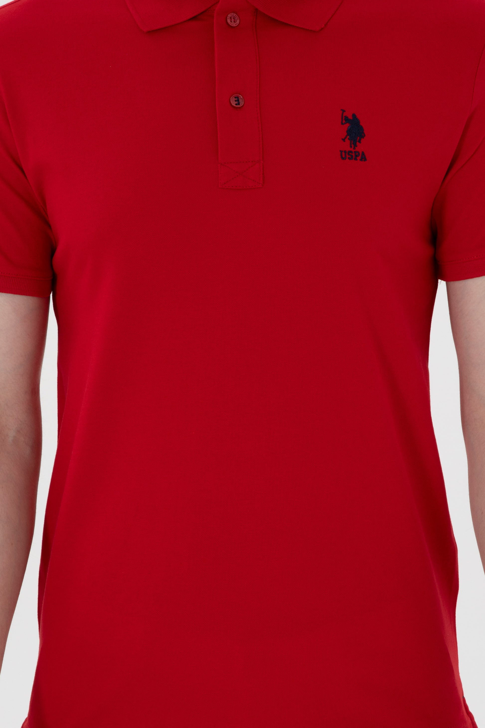 Men's Slim Fit Polo Neck Red Basic T-Shirt