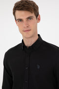 Men's Black Long Sleeve Basic Shirt