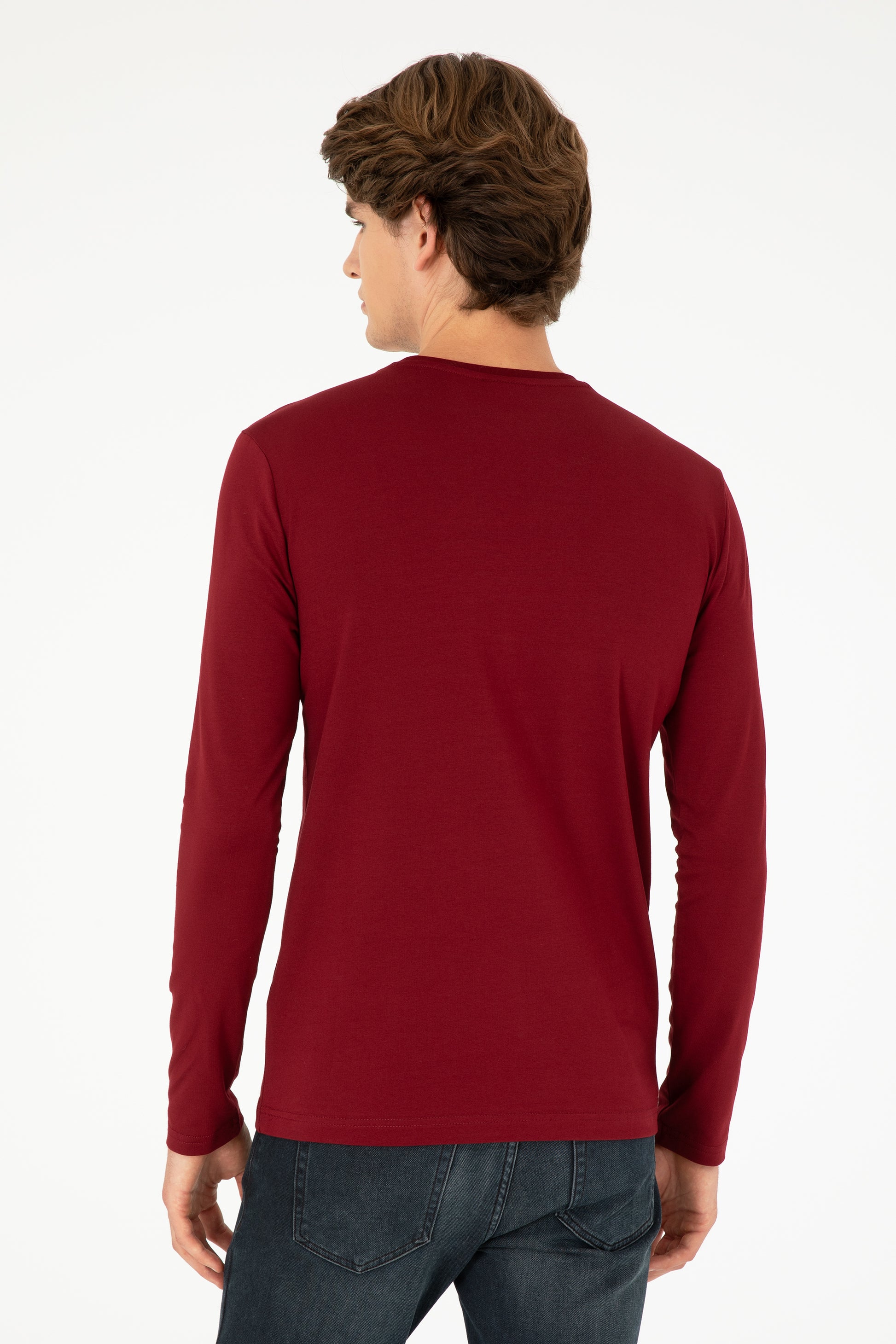 Men's Burgundy Basic Sweatshirt