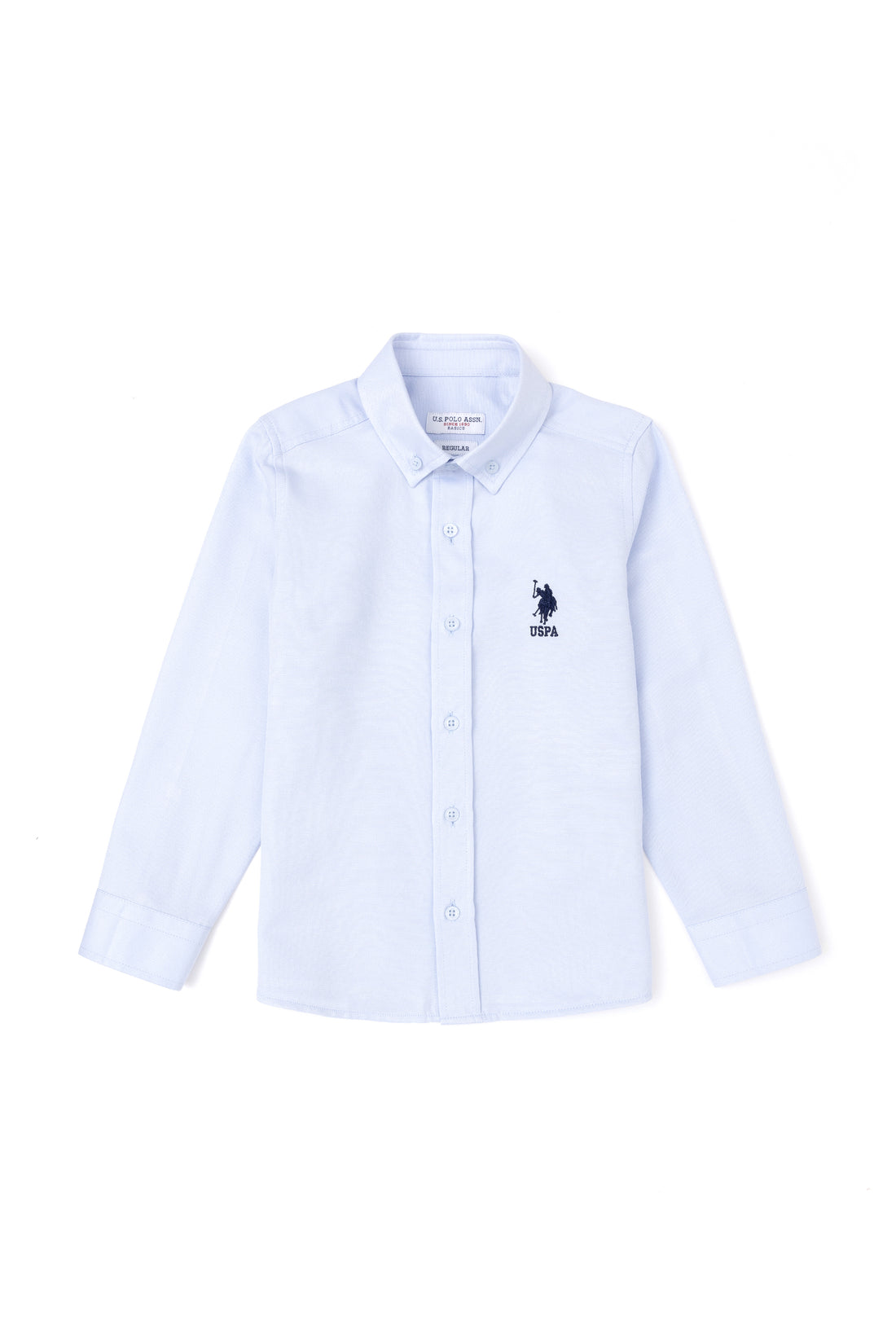 Boys' Light Blue Long Sleeve Basic Shirt