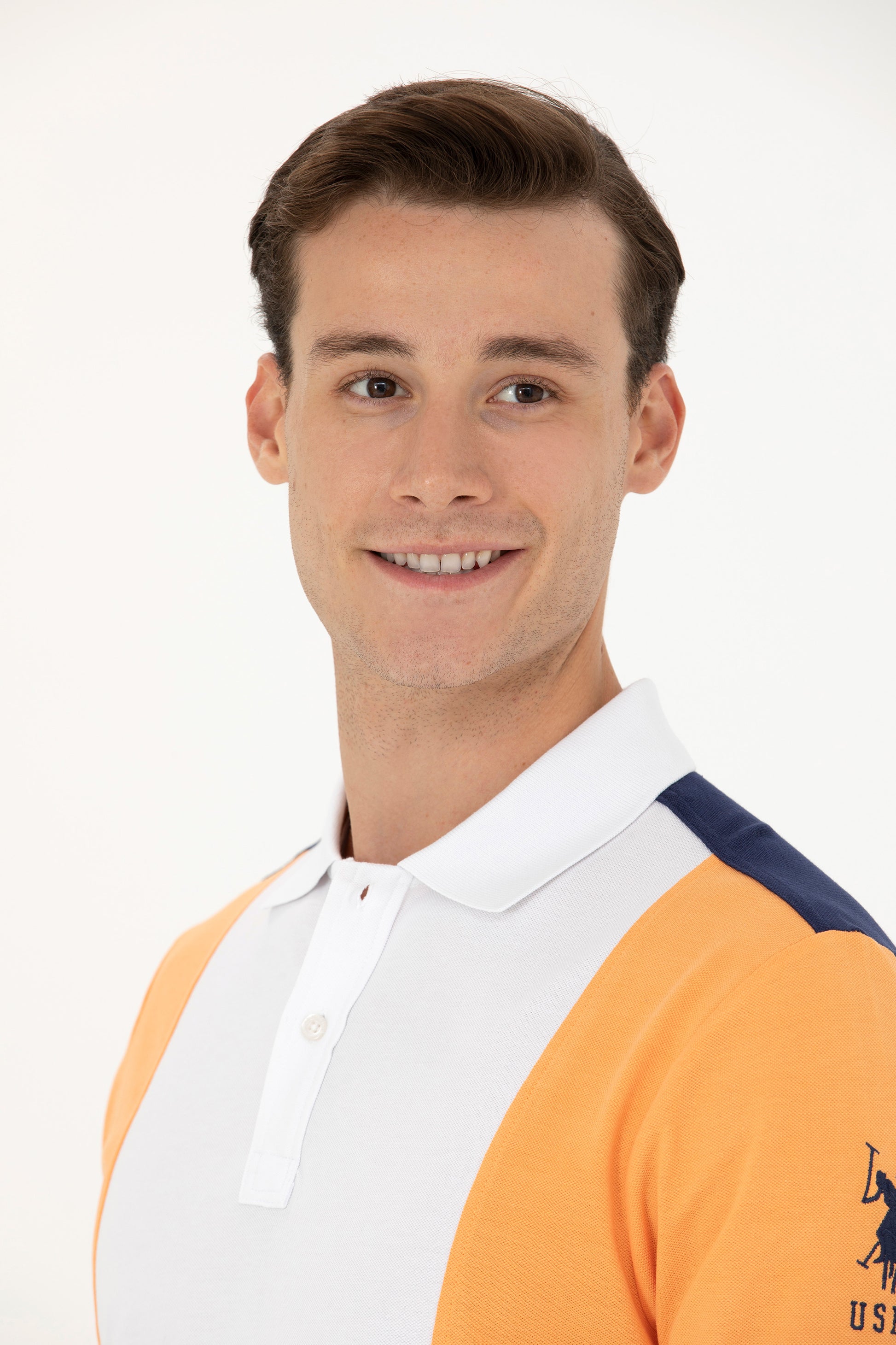 Men's Orange Polo Neck T-Shirt