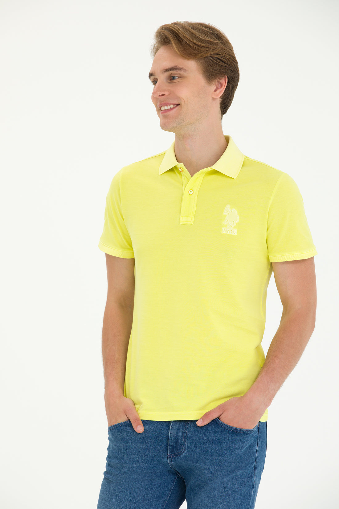 Men's Citron Basic Polo Neck T-Shirt