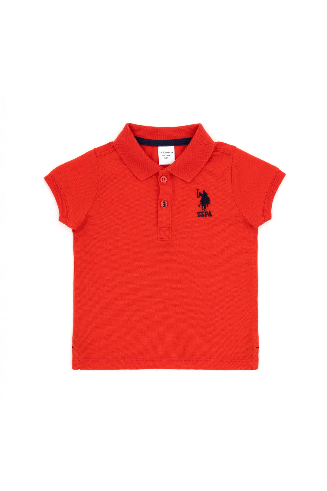 Boy Baby Red Basic Polo Neck T-Shirt