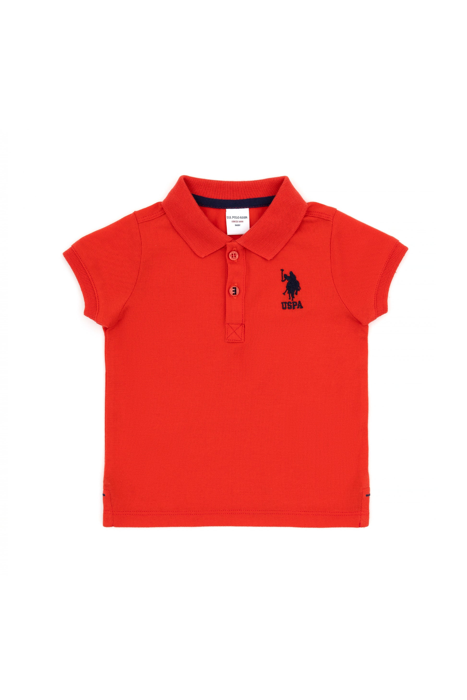 Boy Baby Red Basic Polo Neck T-Shirt