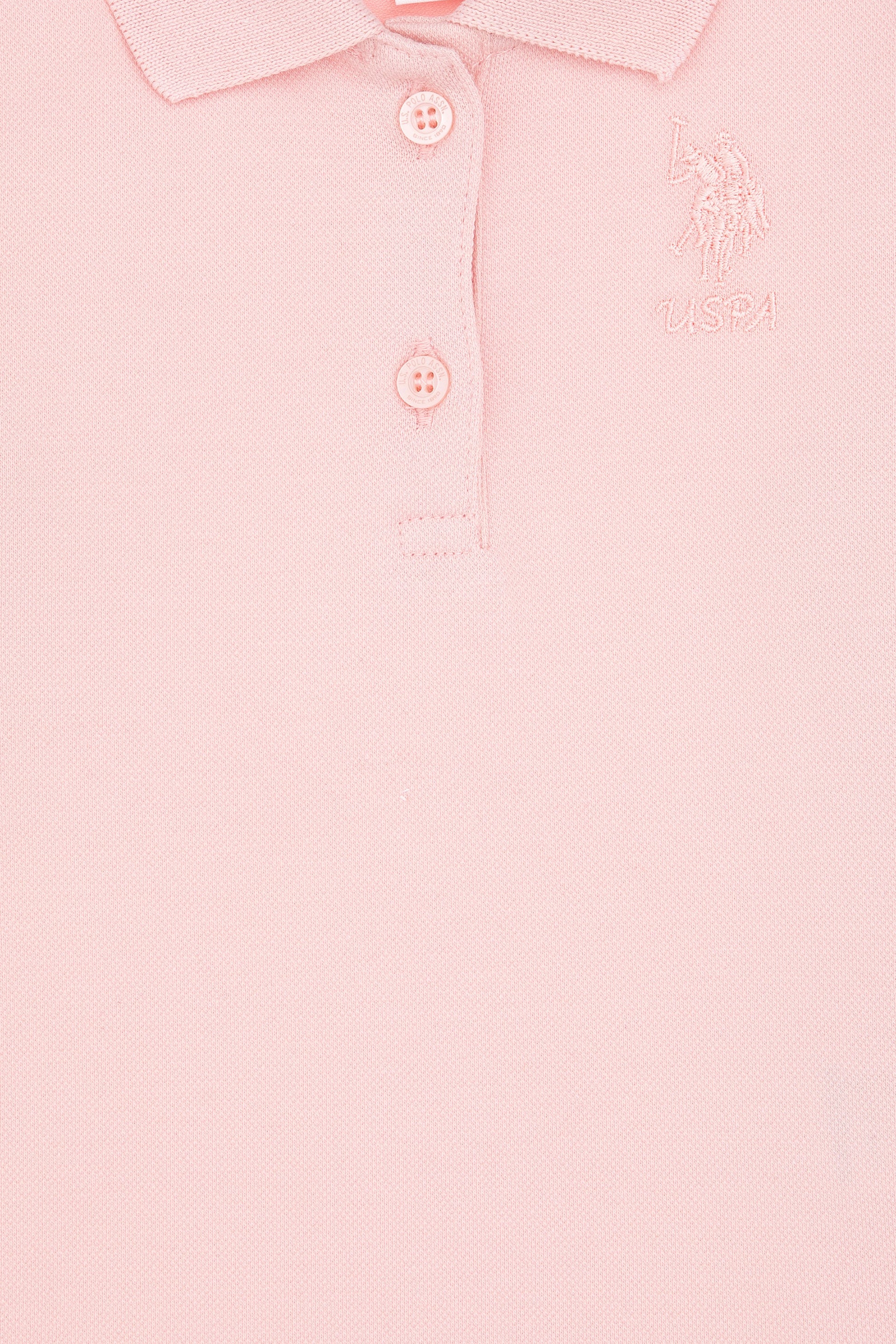 Baby Girl Powder Pink Polo Collar Sweatshirt