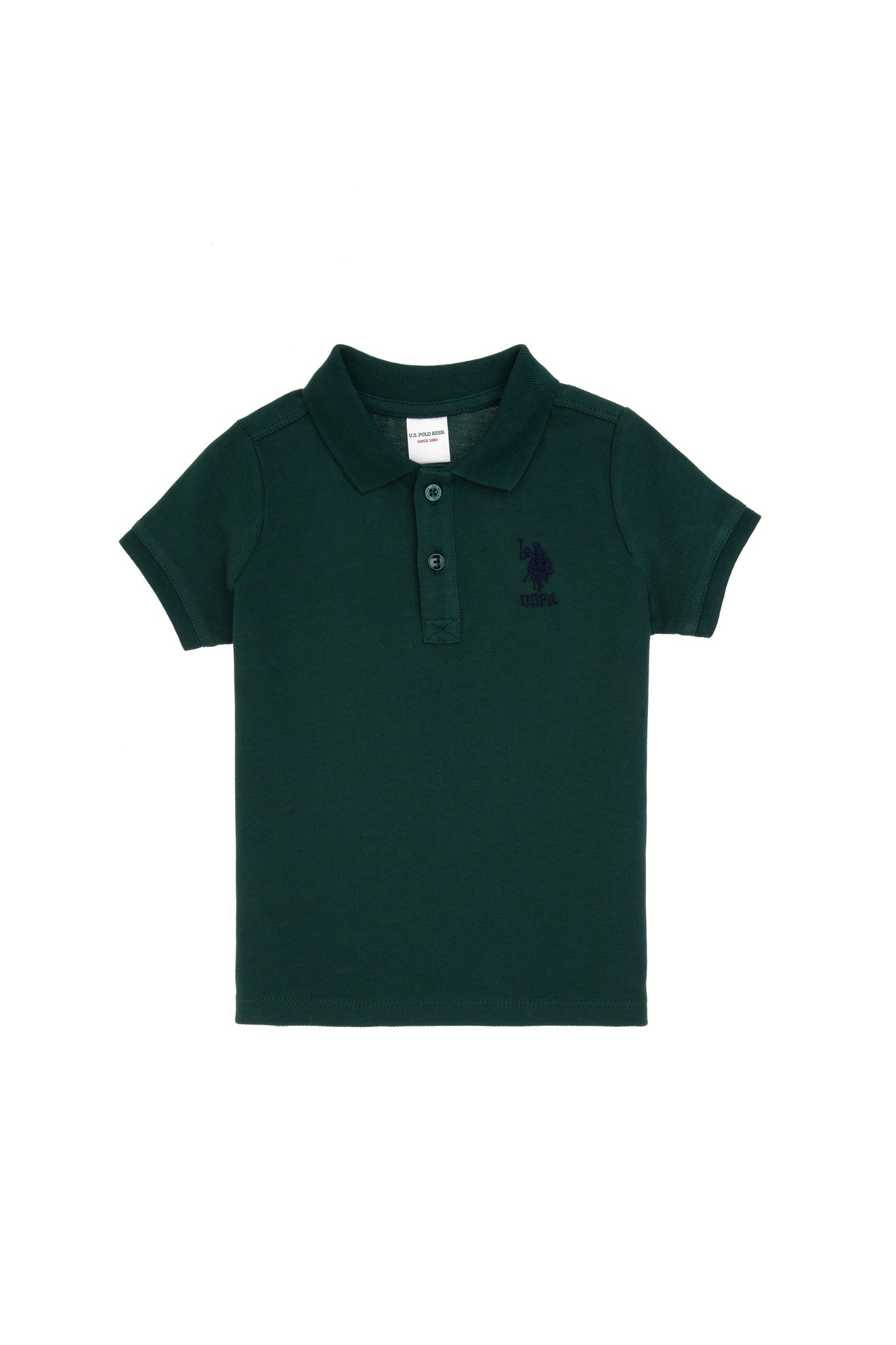 Boy Baby Dark Green Basic Polo Neck T-Shirt
