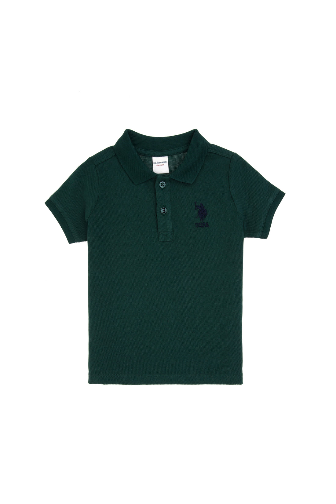 Boy Baby Dark Green Basic Polo Neck T-Shirt