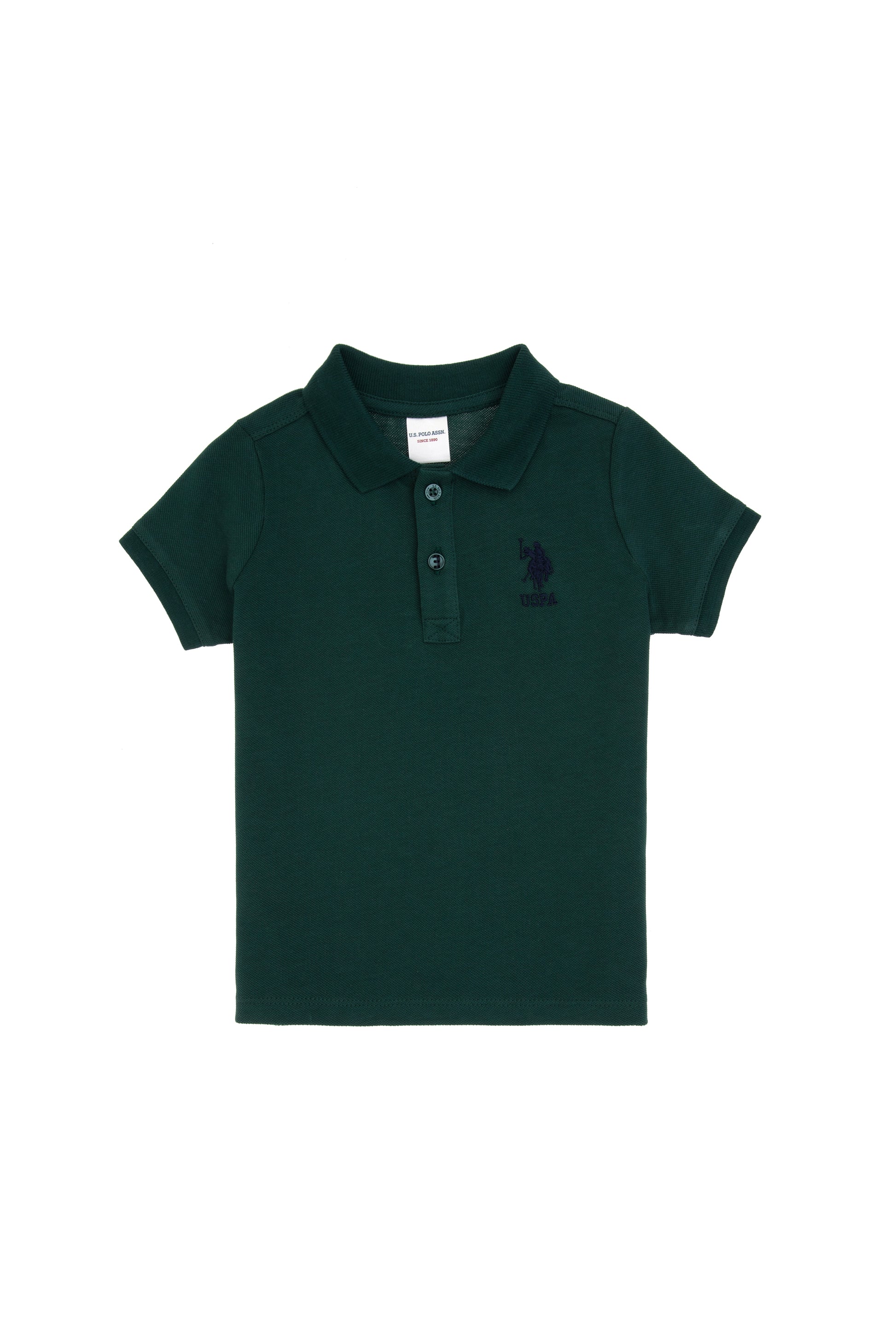 Boy Baby Dark Green Basic Polo Neck T-Shirt