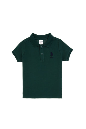 Boy Baby Dark Green Basic Polo Neck T-Shirt