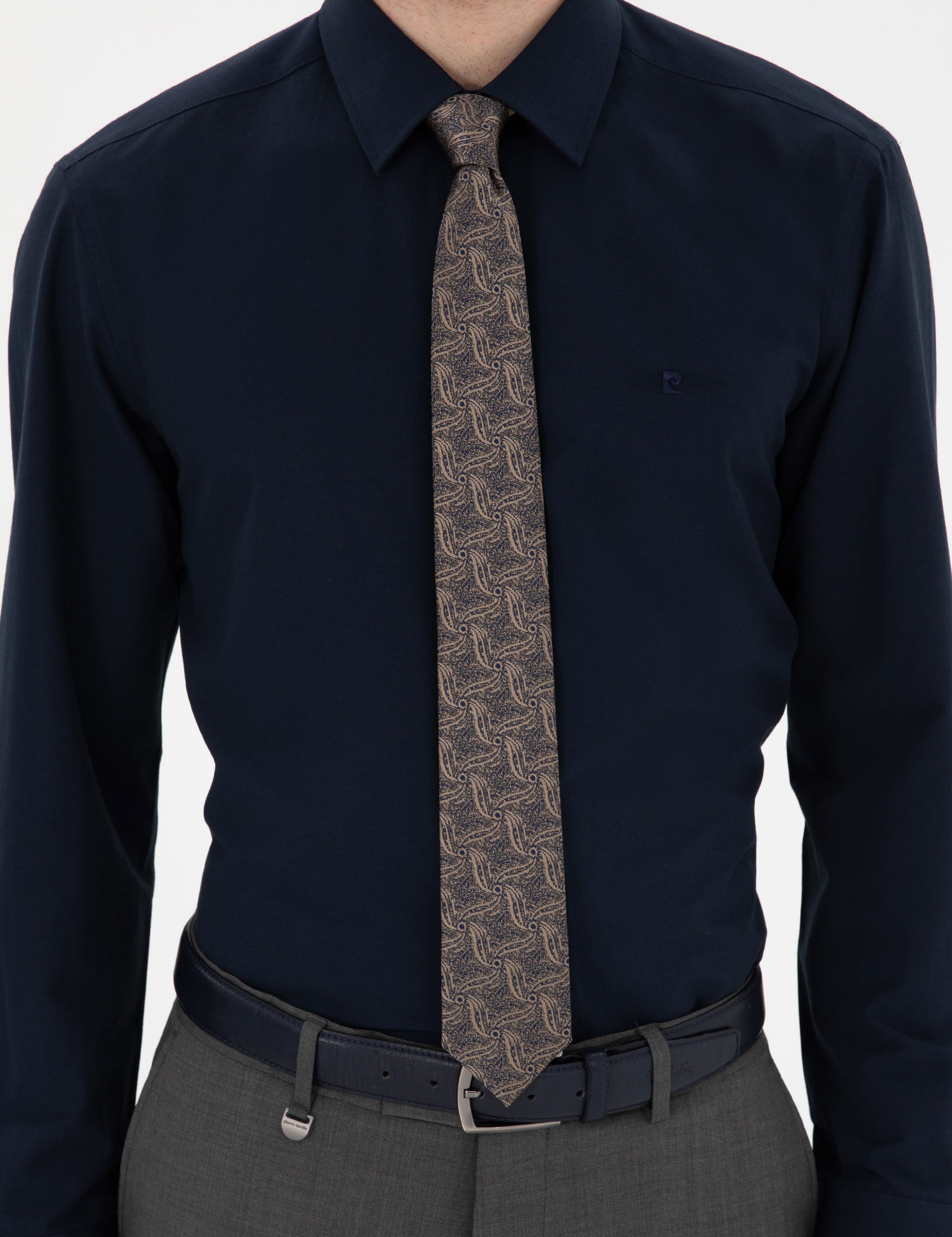 Navy Blue Regular Fit Long Sleeve Basic Shirt