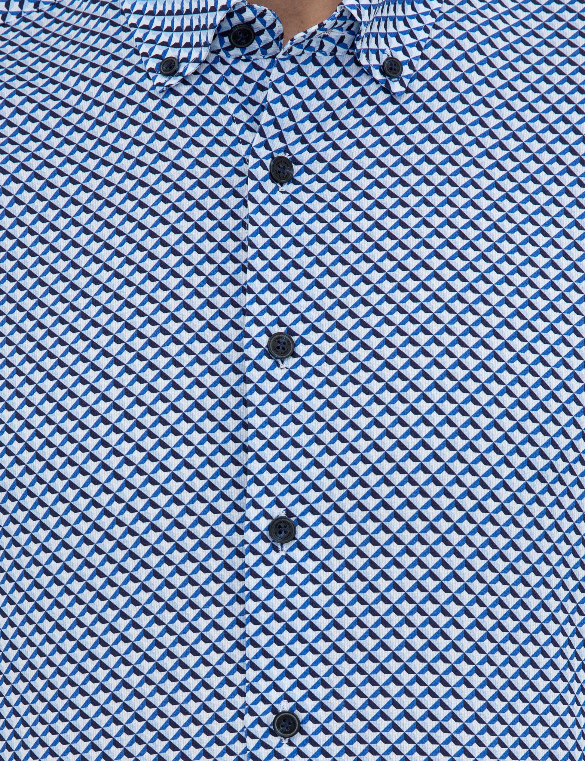 Navy Blue Slim Fit Long Sleeve Shirt
