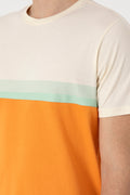 Men's Regular Fit Crew Neck Orange T-Shirt
