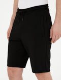 Black Regular Fit Knitted Shorts