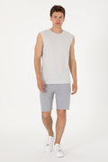 U.S. Polo Assn. - Men's Regular Fit Crew Neck Light Gray Sleeveless T-shirt