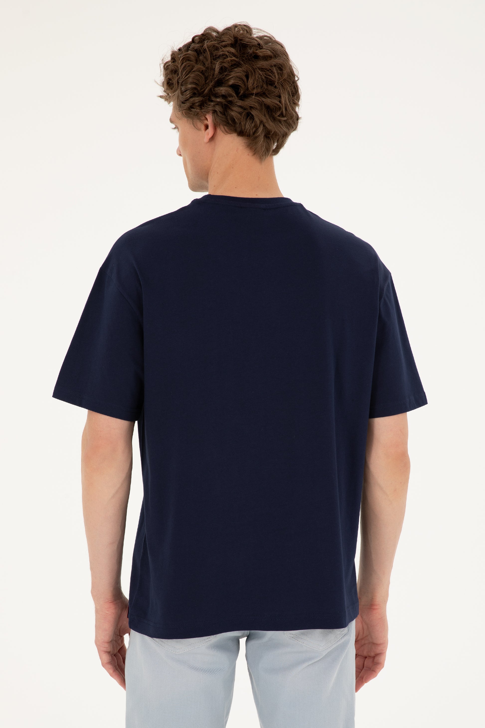 Men's Comfort Fit Crew Neck Navy T-Shirt