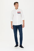 Men's White Long Sleeve Shirt
