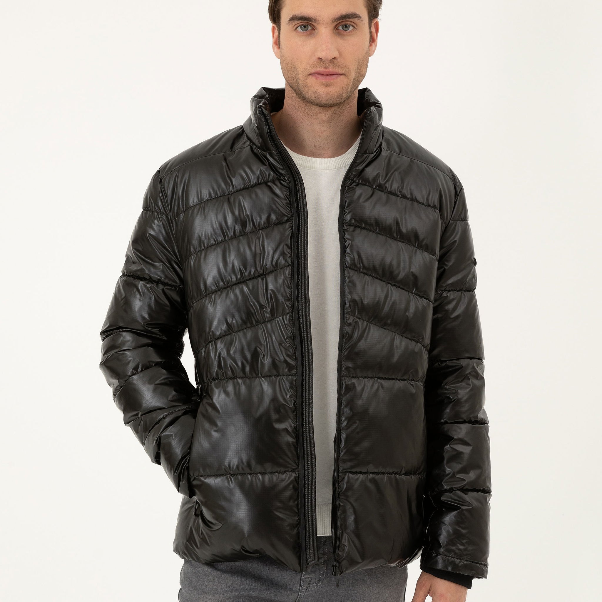 Black Shiny Inflatable Coat