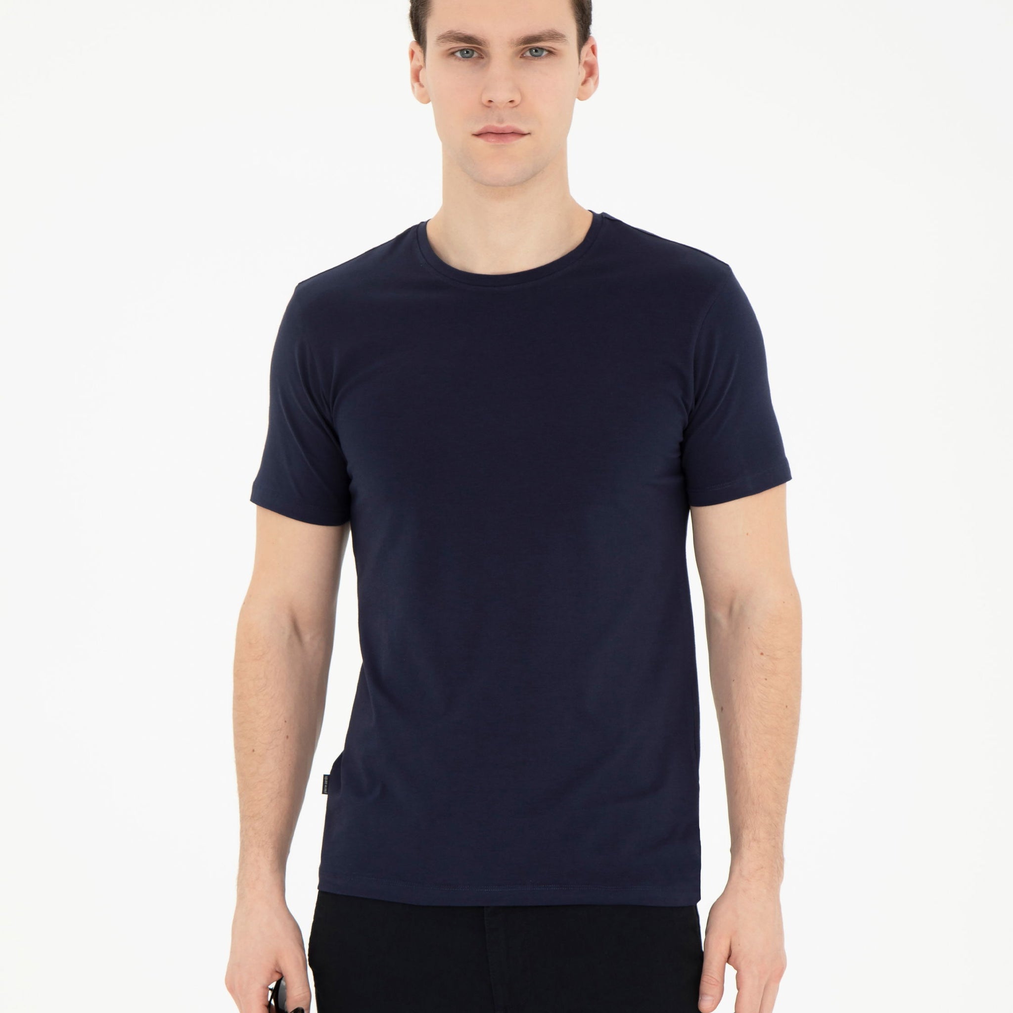 Navy Slim Fit Basic T-Shirt